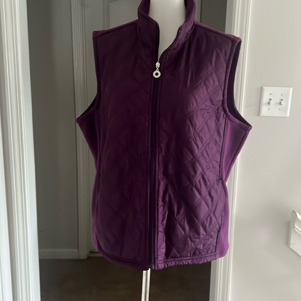 Plus Size Purple Quilted and Fleece Vest